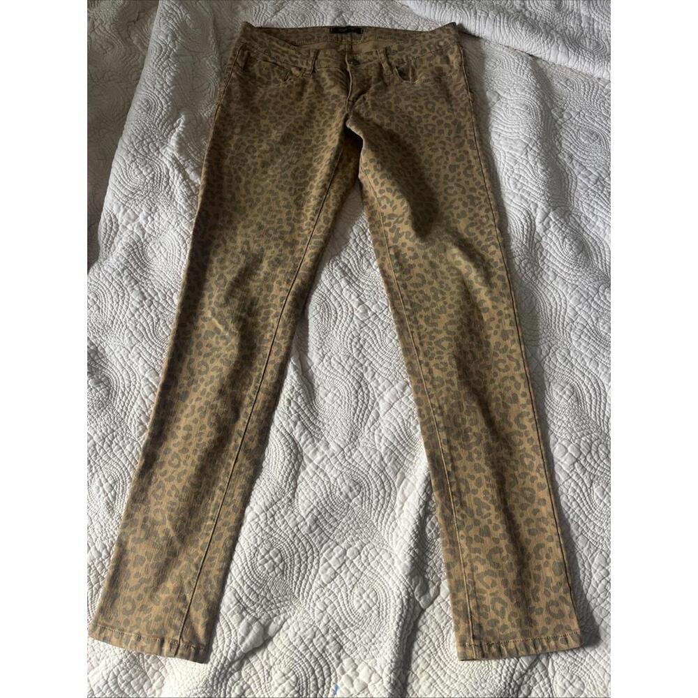 Size 5 Klique B Womens Jeans Tan/Gray Leopard Print Skinny Denim Casual‎